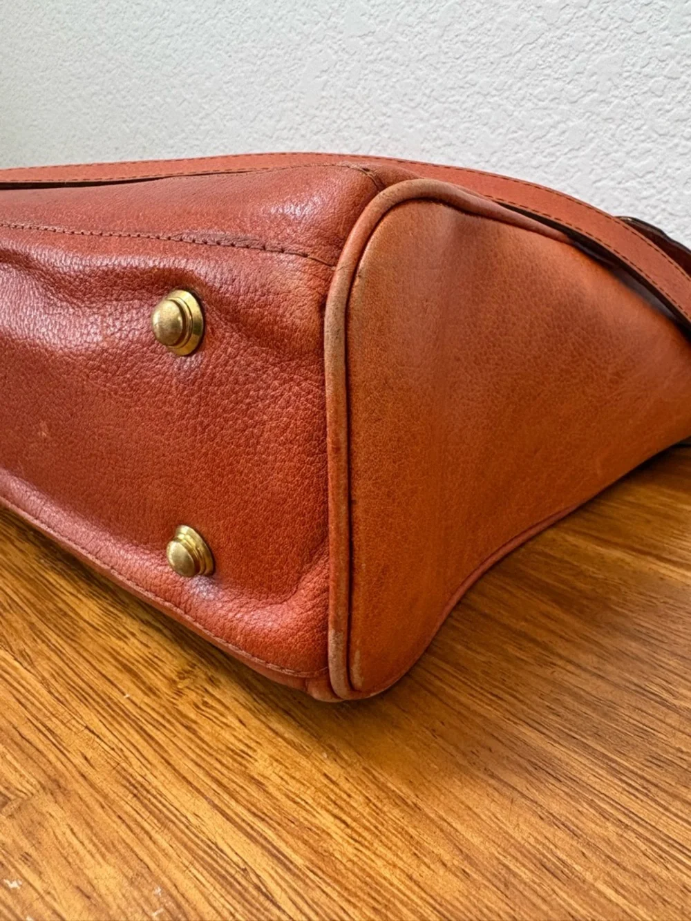 JP Ourse & Cie Vintage Chestnut Leather Laptop Bag Messenger Style Briefcase